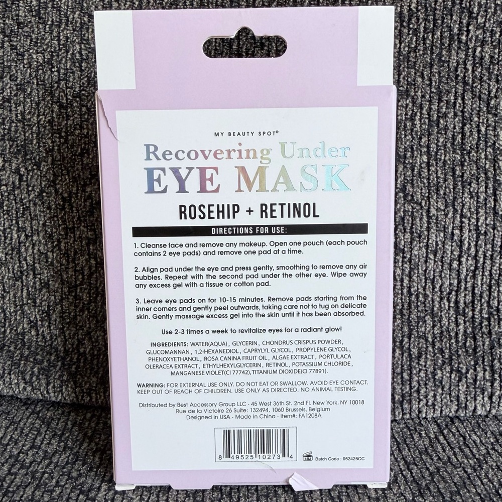 Recovering Under Eye Mask - Rosehip + Retinol, Light Pink - 6 sets - Picture 3 of 3